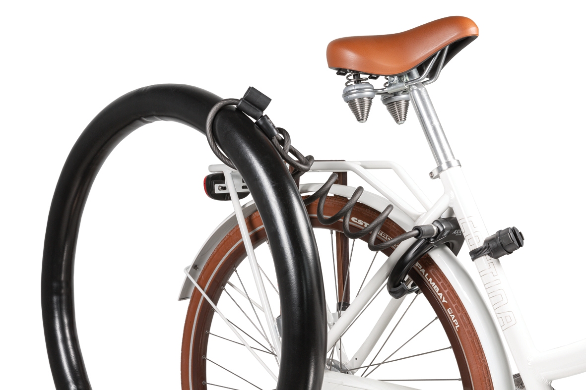 AXA plug-In spirallås 150 cm x ø10 mm Benyttes samme med  XXL bred 587-1, 587-10 & 588-1, men passer på alle AXA låse med plug-In.